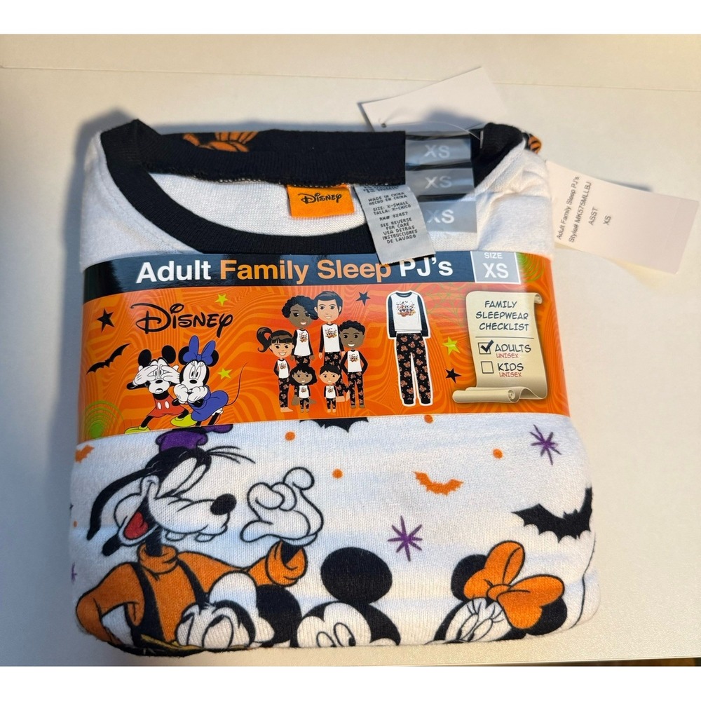 MICKEY MOUSE & GANG HALLOWEEN 2‎ PC PJs SIZE XS NWT Family Matching Sleep Sets